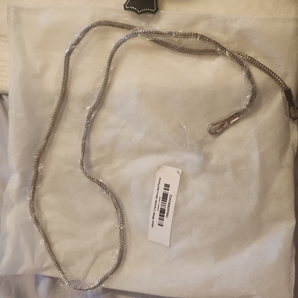 Silver White Crystal Rhinestone Upcycled Small Montana West bag - Picture 4 of 6